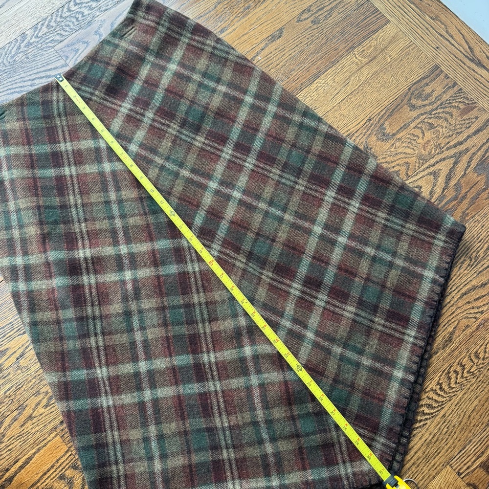 Ralph Lauren 100% Wool Vintage Green and Brown Plaid Skirt 10P - Picture 6 of 7
